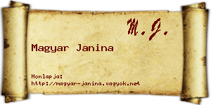 Magyar Janina névjegykártya