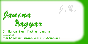 janina magyar business card